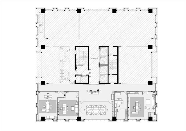 办公室工装设计效果图（工装案例420m²新中式办公室设计）(10)