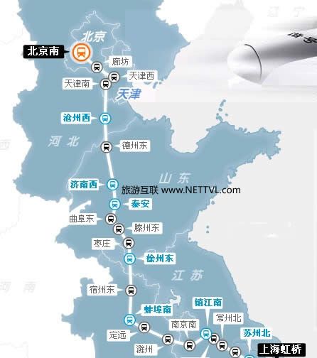 京沪高铁线路地图：请提供京沪高铁详细路线图